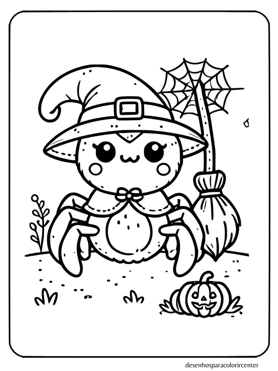 Aranha Halloween para colorir