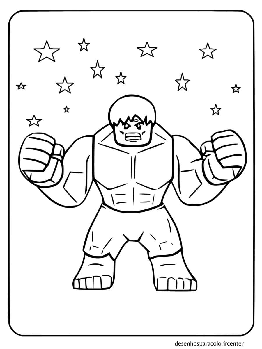 hulk versão lego para colorir